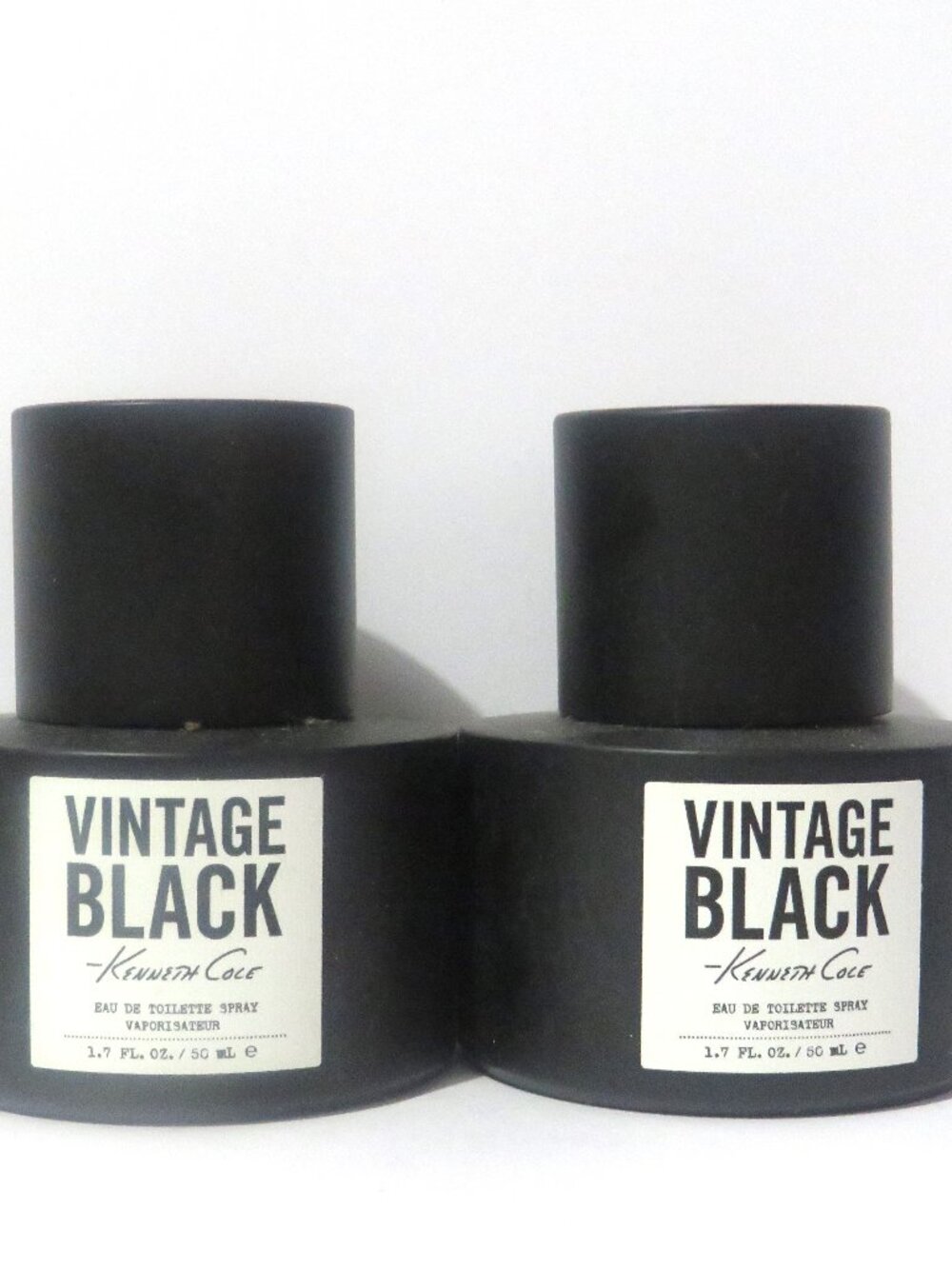 KENNETH COLE VINTAGE BLACK EAU DE TOILETTE SPRAY 1.7 OZ 2 PC LOT